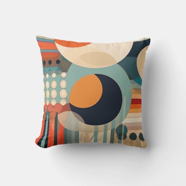Retro Bubbles Circles and Stripes 338 Cushion (Front)