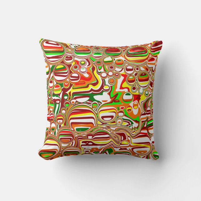 Retro Bubbles Digital Art   Cushion (Front)