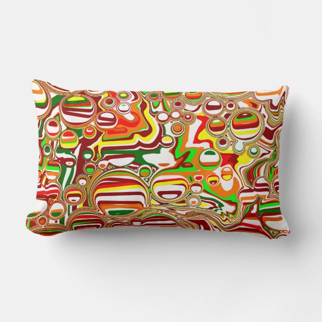 Retro Bubbles Digital Art  Lumbar Cushion (Front)