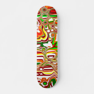 Retro Bubbles Digital Art Skateboard