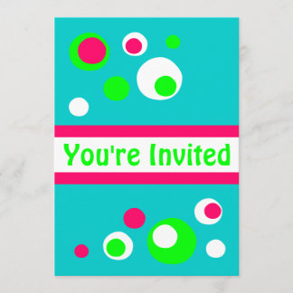 Retro bubbles invitation