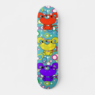 Retro Bubbles with Cartoon Mice Skateboard Deck