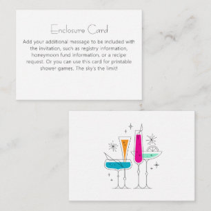 Retro Bubbly Champagne Bridal Shower Enclosure Card