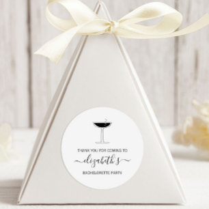 Retro Bubbly Champagne Coupe Glass Bachelorette Classic Round Sticker