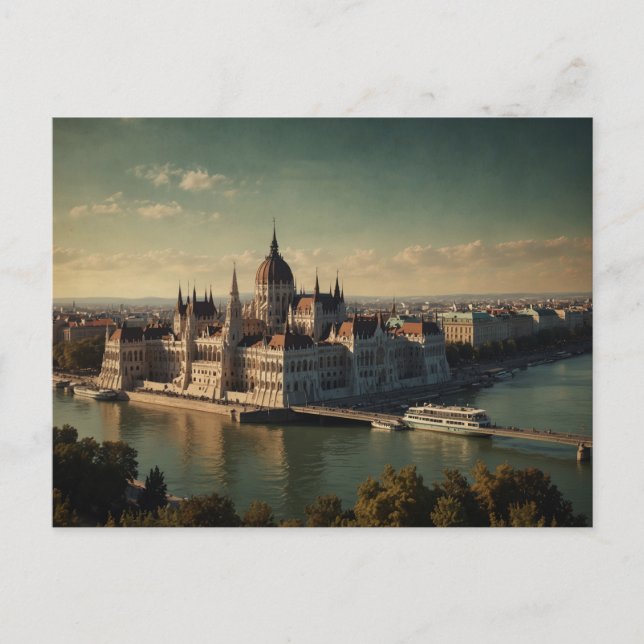 Retro Budapest Charm Postcard (Front)