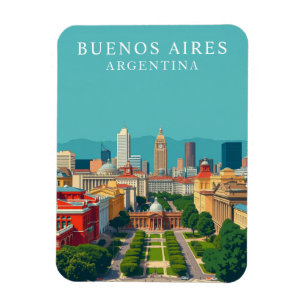 Retro Buenos Aires Argentina Travel Souvenir Magnet