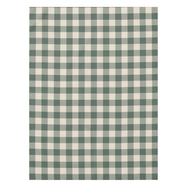 Retro Buffalo Plaid Tartan Pattern Forest Green  Tablecloth (Front)