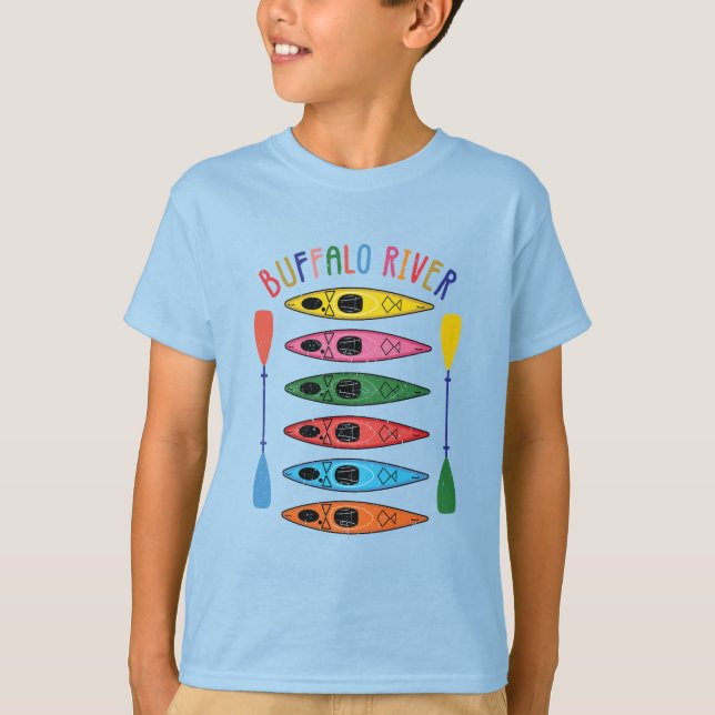 Retro Buffalo River Kayaking T-Shirt (Front)