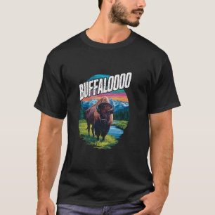 Retro Buffalo Sunset Lucky Casino Slots Buffaloooo T-Shirt