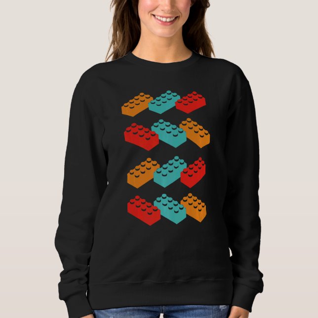 Retro Building Blocks Master Builder Construction  Sweatshirt (Front)