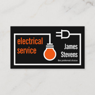 Retro Bulb Plug Electrical Circuit Business Card