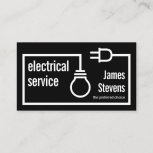 Retro Bulb Plug Electrical Circuit Business Card