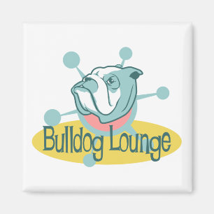 Retro Bulldog Lounge Magnet
