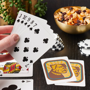 Retro Bulldog Playing Cards