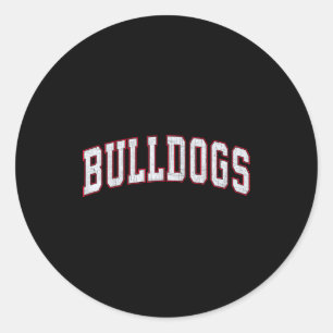 Retro Bulldogs For Men Women Boys Girls Kids Classic Round Sticker