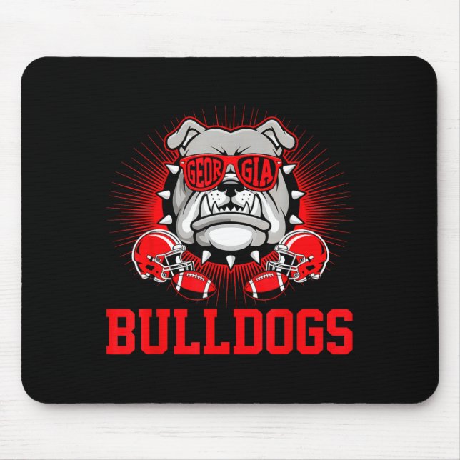 Retro Bulldogs Tees Cute Bulldogs Men Women Boy Ki Mouse Mat (Front)