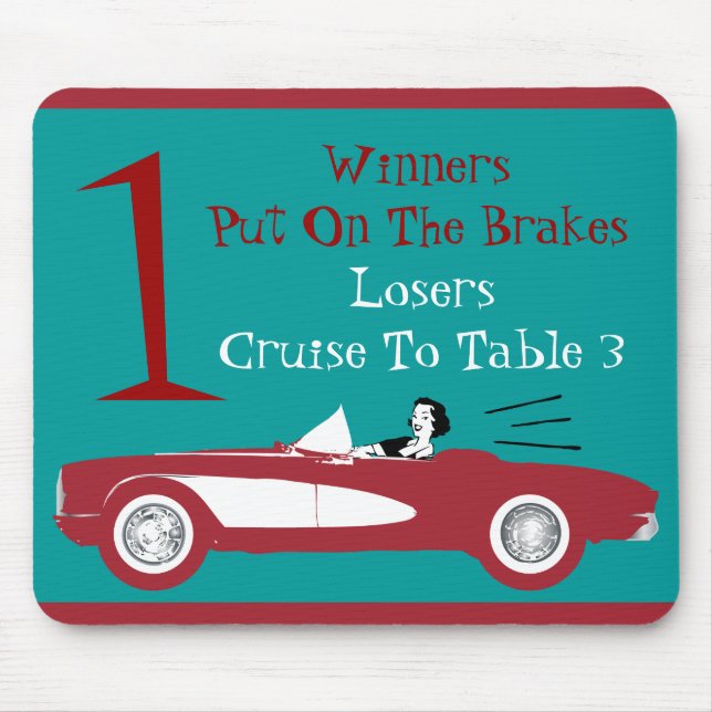 Retro Bunco Red Convertible Table Card #1 Dice Mou Mouse Mat (Front)