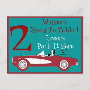 Retro Bunco Red Convertible Table Card #2