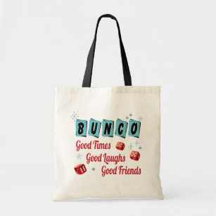 Retro Bunco Red Dice Good Friends Tote Bag