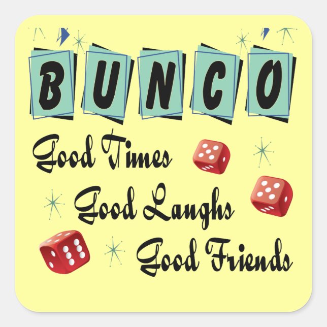 Retro Bunco Square Sticker (Front)