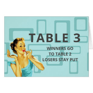 Retro Bunco Table Card For Table 3