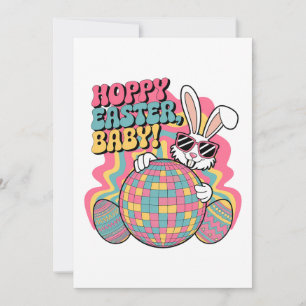 Retro Bunny Hoppy Easter Holiday Card