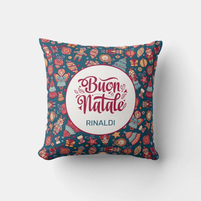Retro Buon Natale Cushion (Front)