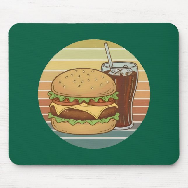 Retro burger and cola. mouse mat (Front)