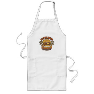Retro Burger Art Design Vintage Tropical Food Long Apron