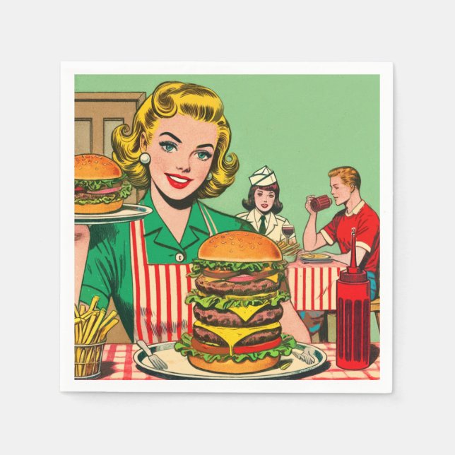 Retro Burger Comics Napkin (Front)