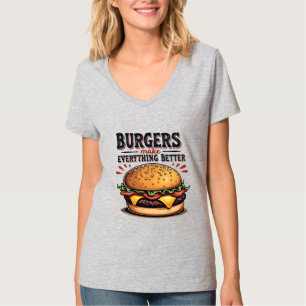 Retro Burger Lover Vintage Typography Food Art T-Shirt