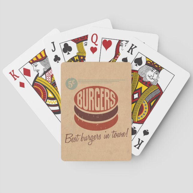 Retro Burger Playing Cards (Back)