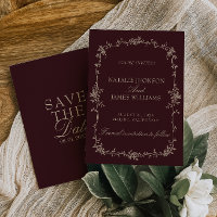 Retro Burgundy Tamarind Floral Old Money Wedding