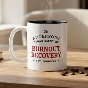 Retro Burnout Recovery Custom Family Nostalgia Two Two-Tone Coffee Mug