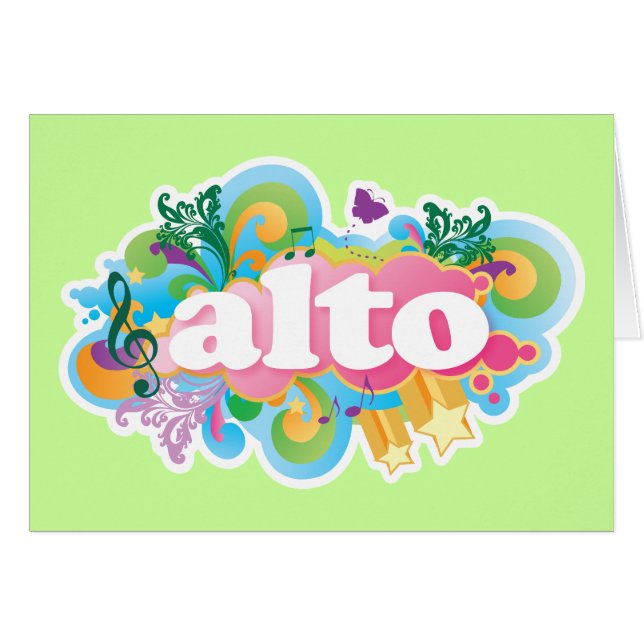 Retro Burst Alto Singer Choir Gift (Front Horizontal)