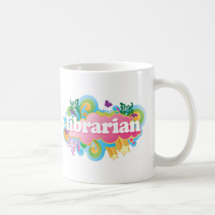 Retro Burst Colourful Librarian Gift Coffee Mug