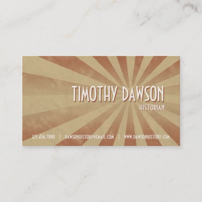 Retro Burst - Red Business Card (Front)