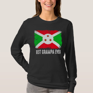Retro Burundi Flag Best Grampa Ever Father's Day T-Shirt