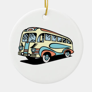 retro bus motor coach ceramic tree decoration