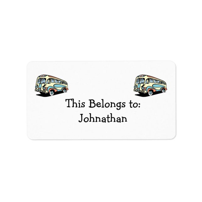 retro bus motor coach label (Front)