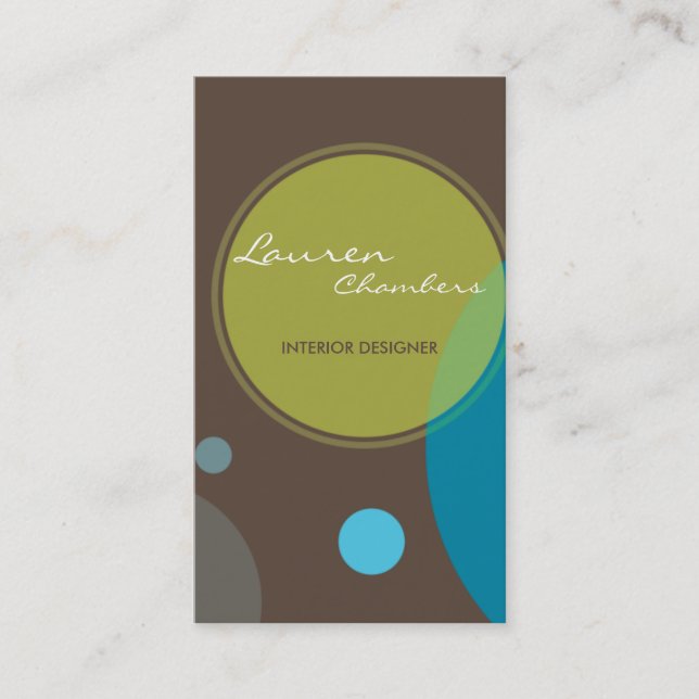 RETRO BUSINESS CARD :: large dots 1P (Front)