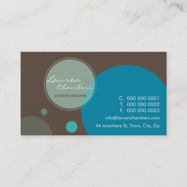 RETRO BUSINESS CARD :: large dots 5L (Front)