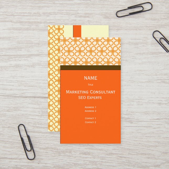 Retro Business Card Marketing Consultant (Front/Back In Situ)