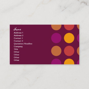 Retro Business Plum Dotted Pattern Business Card