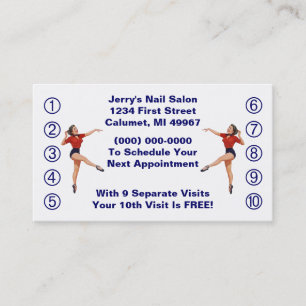Retro Business Punch Cards Ladies Happy Lady