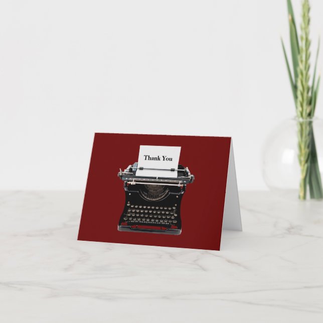 Retro Business Thank You Cards Typewriter Theme (Front)