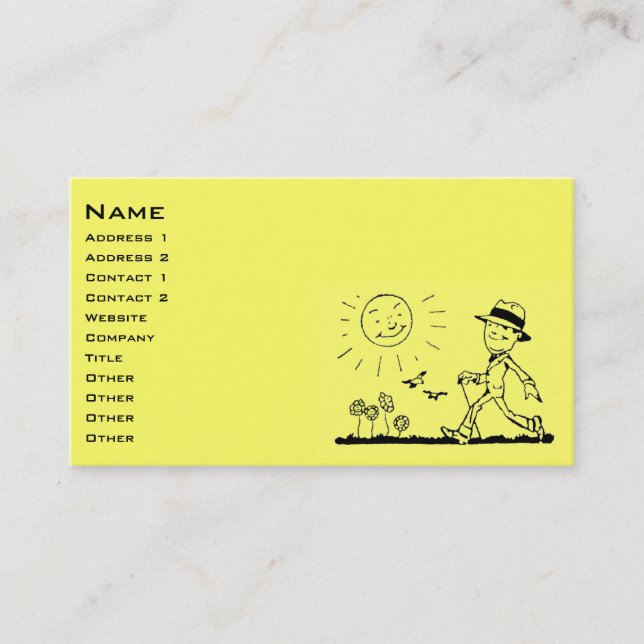 Retro Businessman Business Card (Front)