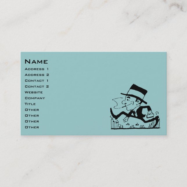 Retro Businessman Business Card (Front)