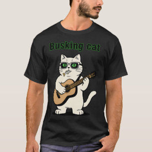 Retro Busking Cat T-Shirt