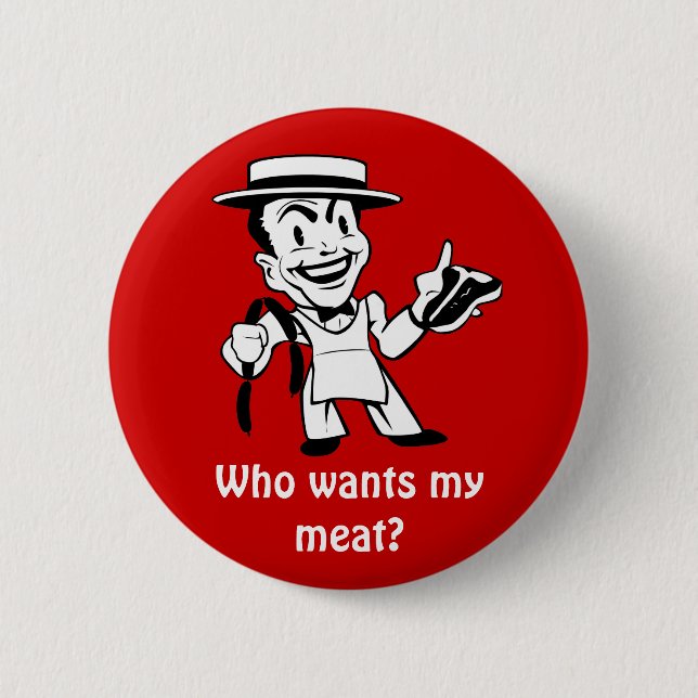 Retro Butcher 6 Cm Round Badge (Front)